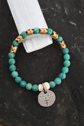 Never Give Up Warrior Amazonite Bracelet