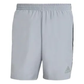 Adidas Men's Own The Run 3 Stripes Short (Halo Silver/Black)