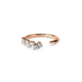 Angled Pear Crescendo Open Ring