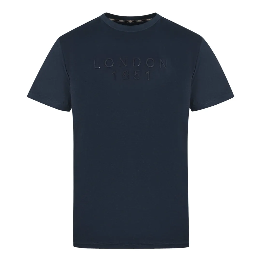 Aquascutum London 1851 Tape Logo Navy Blue T-Shirt