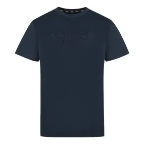 Aquascutum London 1851 Tape Logo Navy Blue T-Shirt