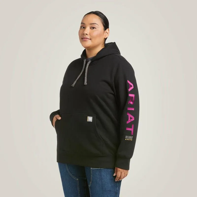 Ariat Women's Rebar Graphic Hoodie in Black & Purple 10037620