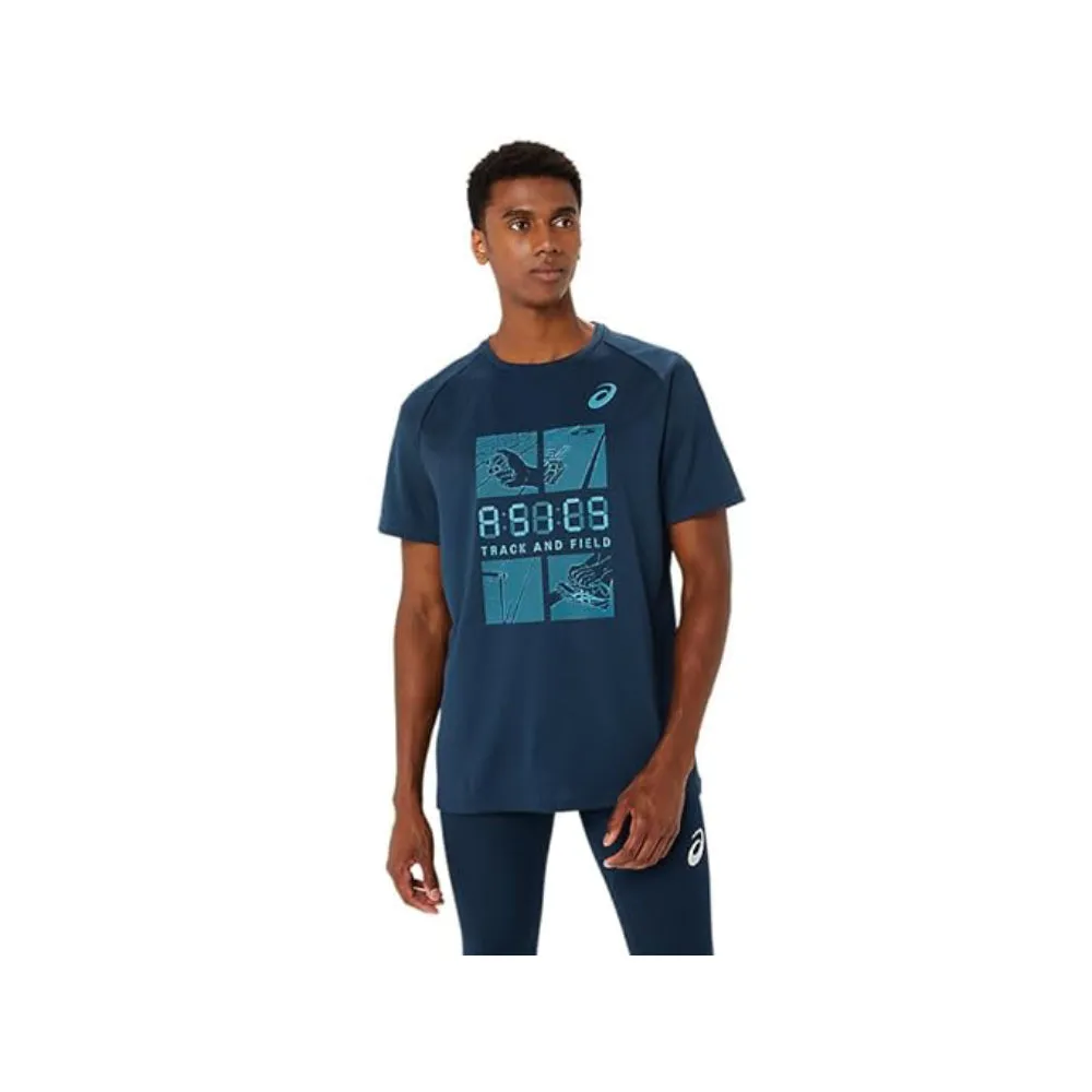 ASICS Men's Track Practice Graphic Top (French Blue)