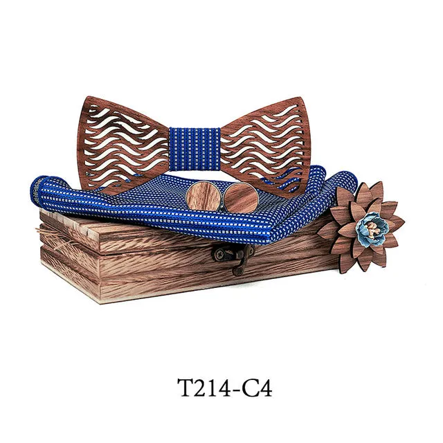 Aston Wood Bow Tie Set