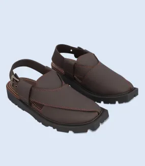 BM6673-BROWN-Men Peshawari