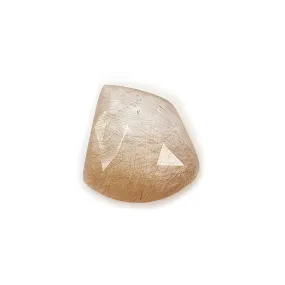 BROWN RUTILE Quartz Gemstone Rose Cut : 9.10cts Natural Untreated Unheated Rutile Uneven Shape 16mm (With Video)