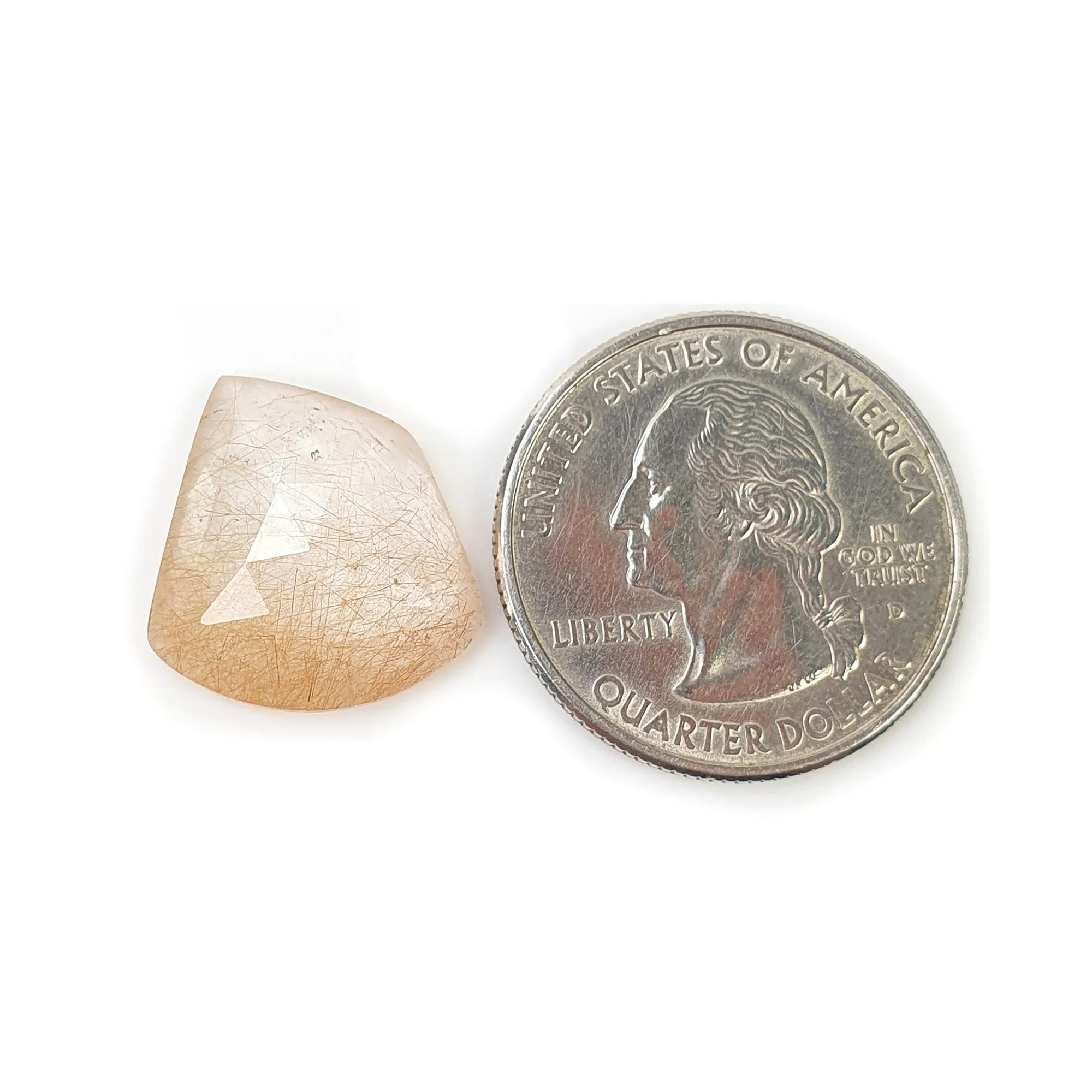 BROWN RUTILE Quartz Gemstone Rose Cut : 9.10cts Natural Untreated Unheated Rutile Uneven Shape 16mm (With Video)