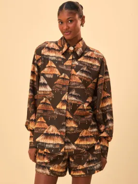 Brown Shuhu Long Sleeves Shirt