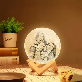 Custom 3D Photo Moon Lamp Night Light Christmas Gift For Daughter From Dad