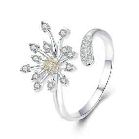 'Dandelion Love' CZ and Sterling Silver Ring