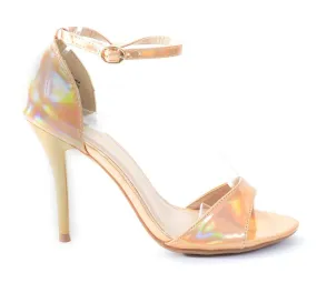 Elegant-1 Hologram Open Toe Ankle Strap Heel Sandals