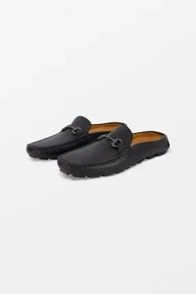 Fiorangelo Black Leather Moccasins