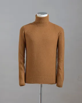 Gran Sasso Brushed Wool Roll Neck / Tobacco