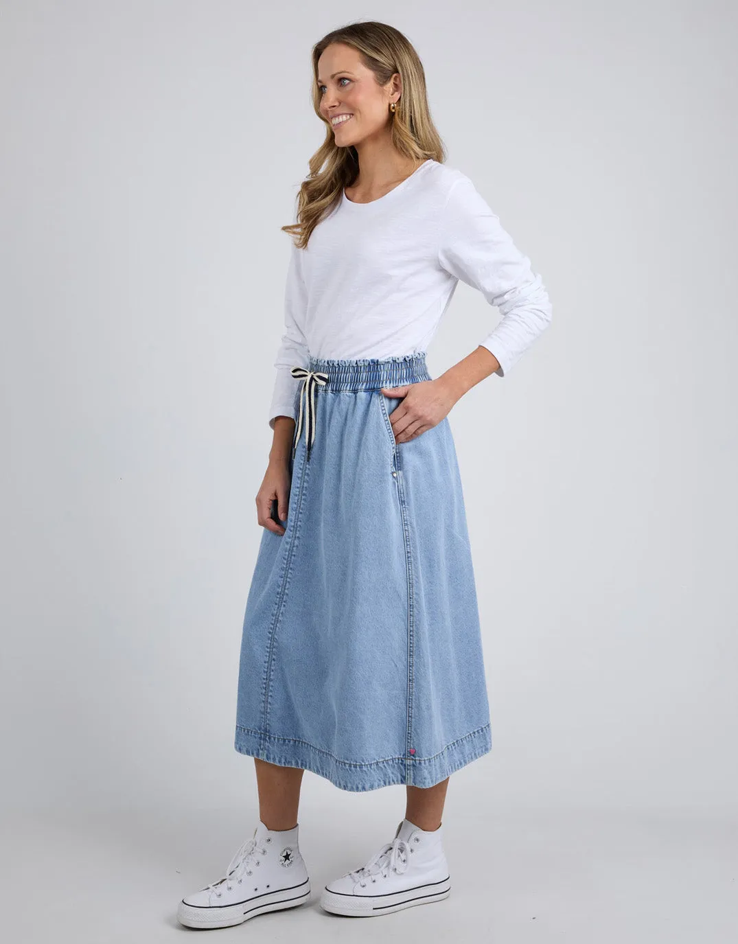 Greta Denim Skirt - Light Blue Wash