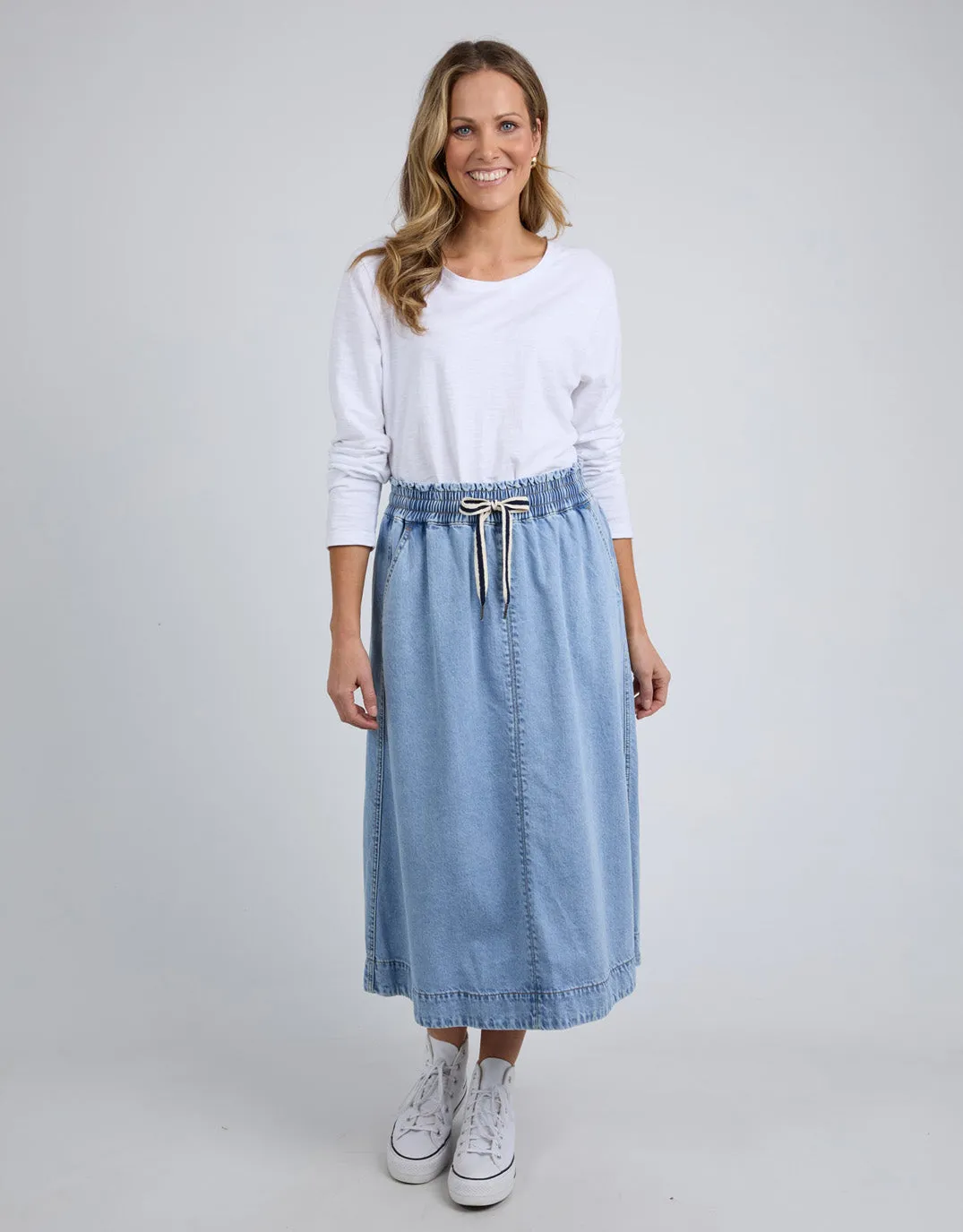 Greta Denim Skirt - Light Blue Wash