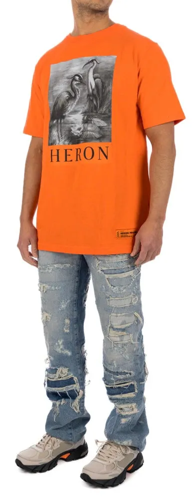 Heron Preston Heron BW Oversized T-Shirt Orange Black