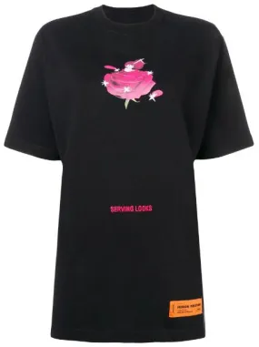 Heron Preston Serving Looking T-Shirt Black Fuchsia