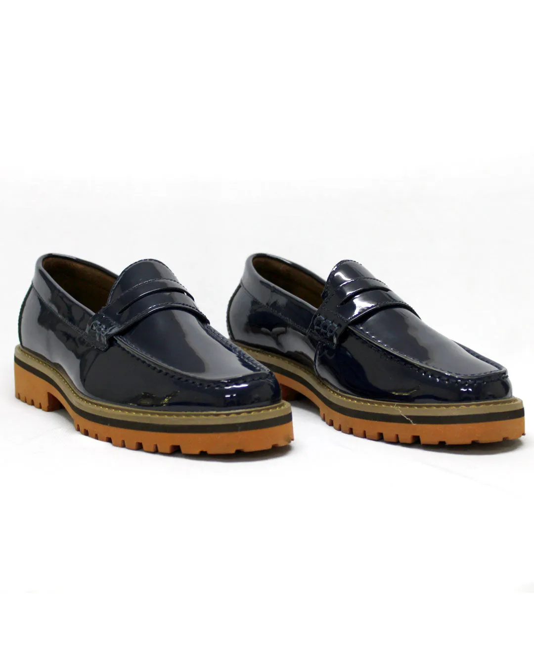 K7 Patent Leather Navy Moccasin