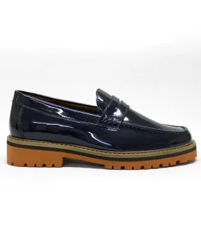 K7 Patent Leather Navy Moccasin