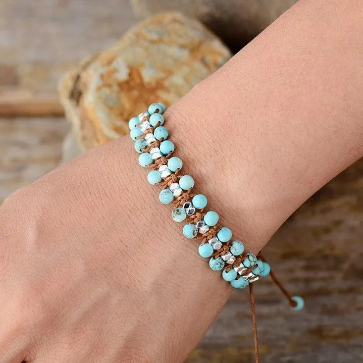 Matte Turquoise Braided Cord Bracelet