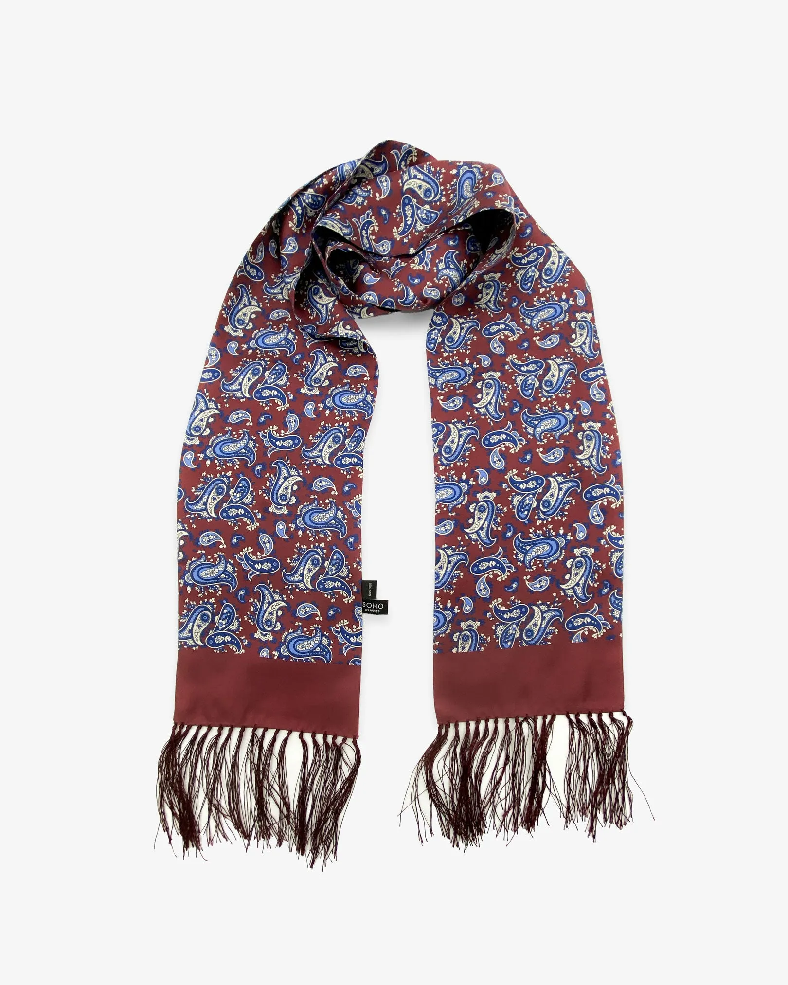 Men's Silk Aviator Scarf in Paisley - The Vancouver Aviator