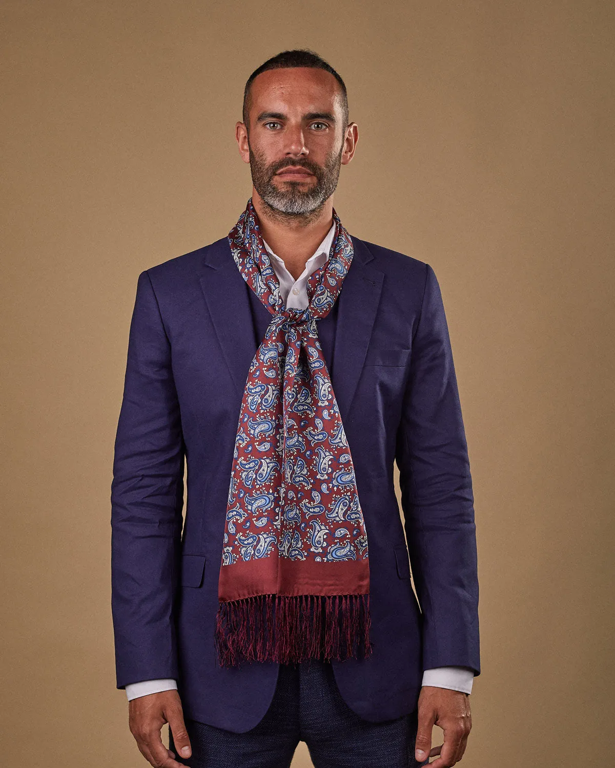 Men's Silk Aviator Scarf in Paisley - The Vancouver Aviator