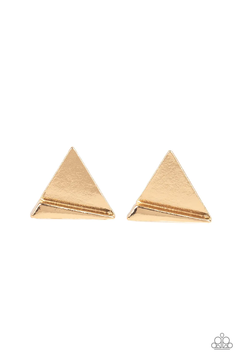 Paparazzi Die TRI-ing - Gold Post Earrings