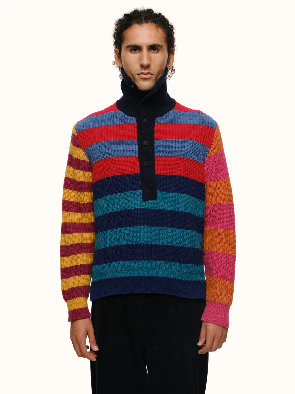 Parker Button Front Sweater in Recycled Cashmere & Recycled Wool