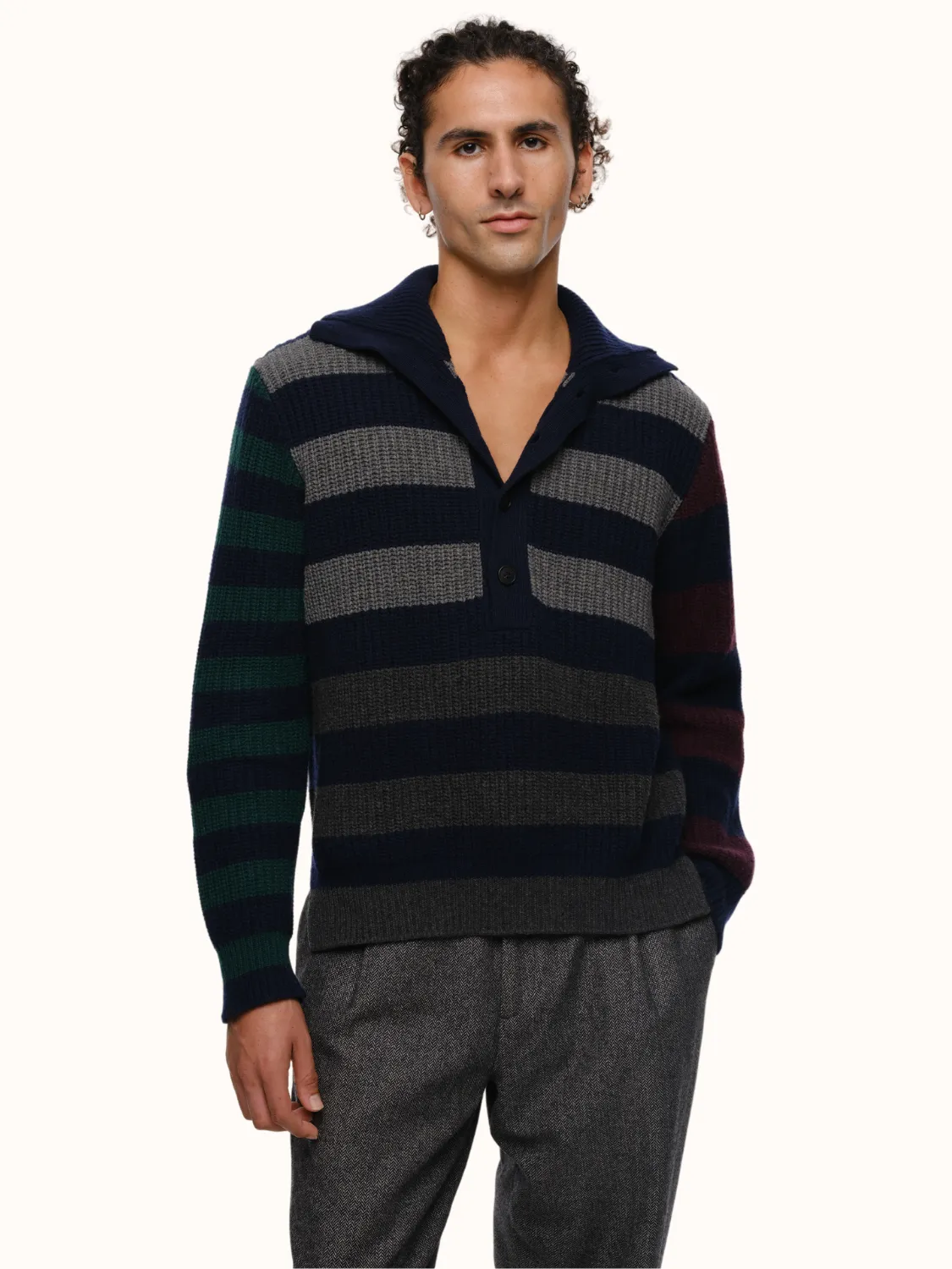 Parker Button Front Sweater in Recycled Cashmere & Recycled Wool