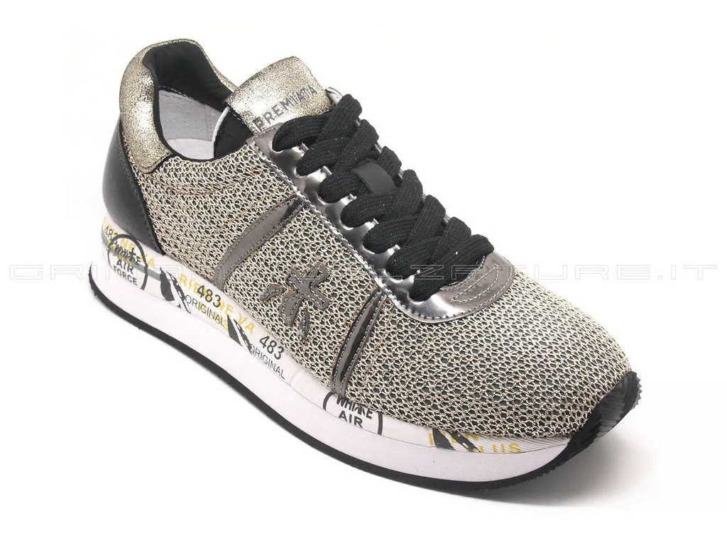 Premiata sneakers Conny rete platino