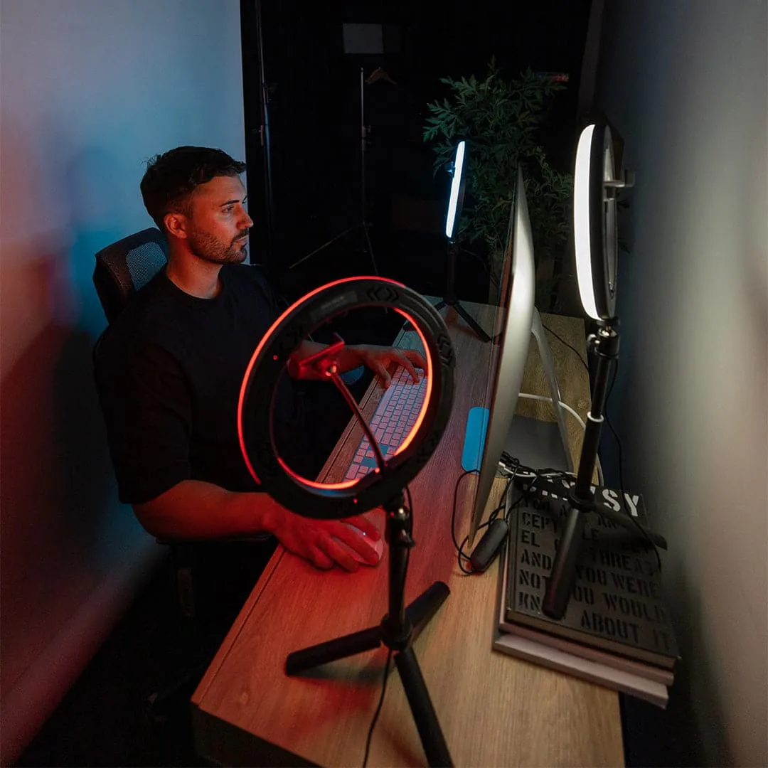 'Triple Rainbow' Youtube Gaming Content Creator Dual RGB Unicorn Ring Light Kit