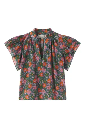 Trovata Birds of Paradis Clover Blouse in Camellia Shrub