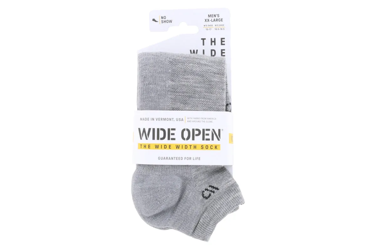 Wide Open No Show Sock Grey