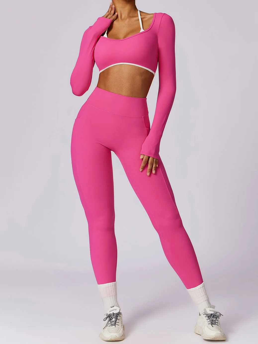 ZASUWA Female Backless Halter V-shaped Waist Quick Dry Tracksuit