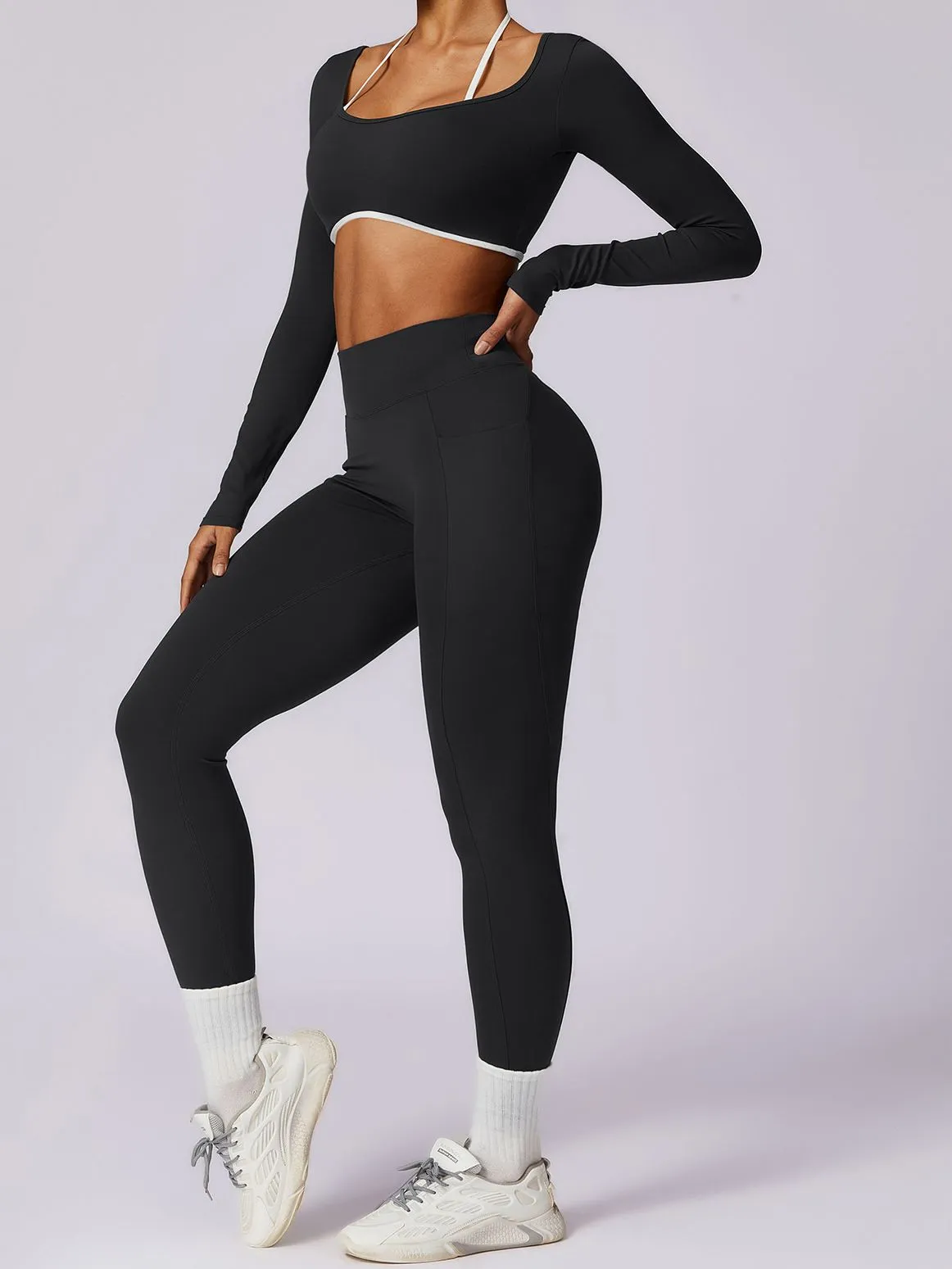 ZASUWA Female Backless Halter V-shaped Waist Quick Dry Tracksuit